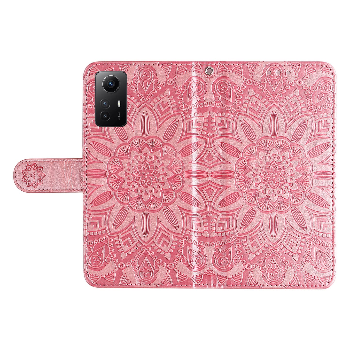 For Xiaomi Redmi Note 12S 4G Anti-Dust PU Leather Flip Phone Case Imprinted Sunflower Stand Wallet Cover