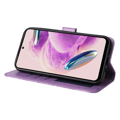 For Xiaomi Redmi Note 12S 4G Anti-Dust PU Leather Flip Phone Case Imprinted Sunflower Stand Wallet Cover