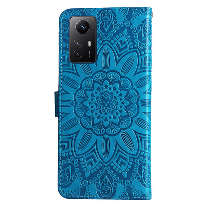 For Xiaomi Redmi Note 12S 4G Anti-Dust PU Leather Flip Phone Case Imprinted Sunflower Stand Wallet Cover