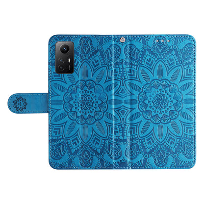 For Xiaomi Redmi Note 12S 4G Anti-Dust PU Leather Flip Phone Case Imprinted Sunflower Stand Wallet Cover