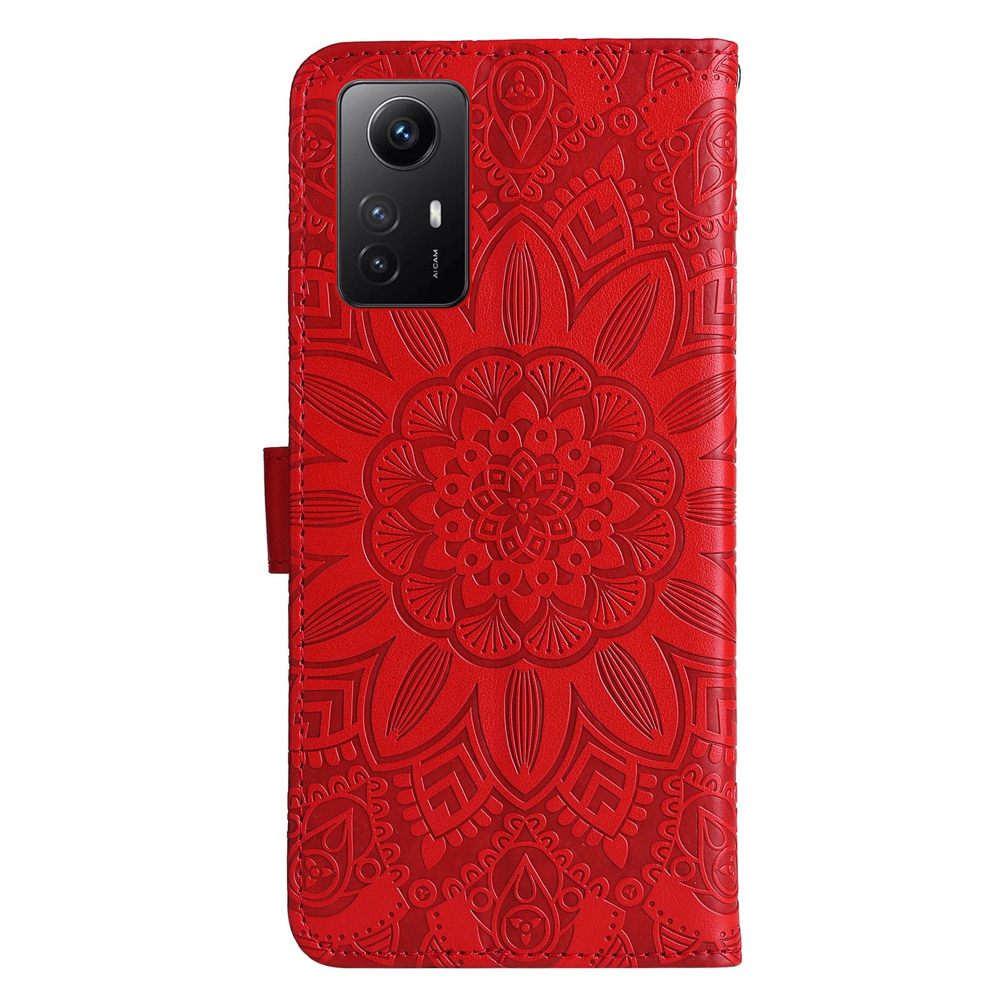 For Xiaomi Redmi Note 12S 4G Anti-Dust PU Leather Flip Phone Case Imprinted Sunflower Stand Wallet Cover