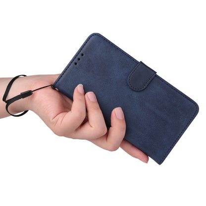 For Xiaomi Redmi Note 12S 4G Anti-Scratch PU Leather Wallet Cover Calf Texture Stand Case with Strap