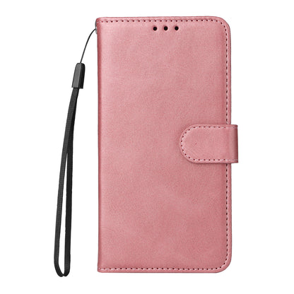For Xiaomi Redmi Note 12S 4G Anti-Scratch PU Leather Wallet Cover Calf Texture Stand Case with Strap
