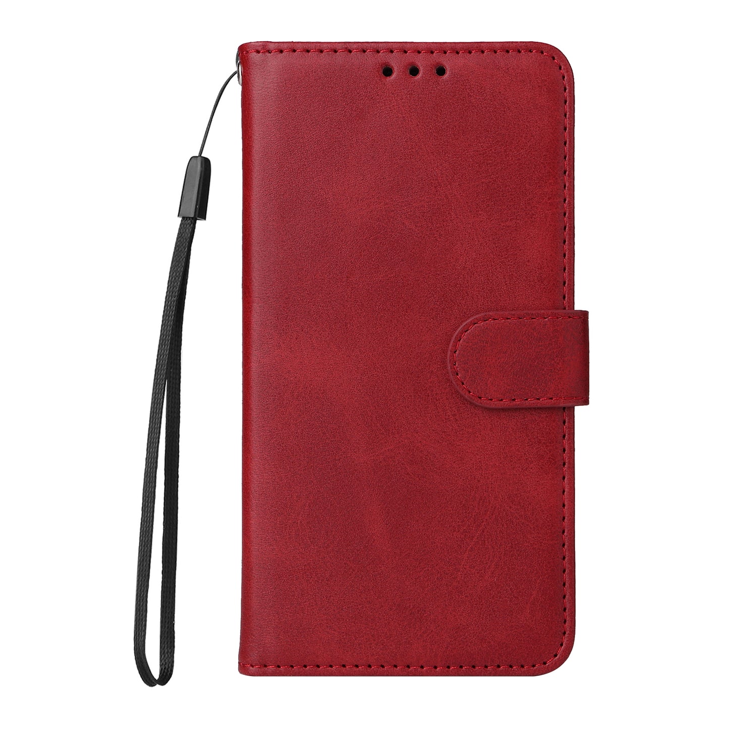 For Xiaomi Redmi Note 12S 4G Anti-Scratch PU Leather Wallet Cover Calf Texture Stand Case with Strap