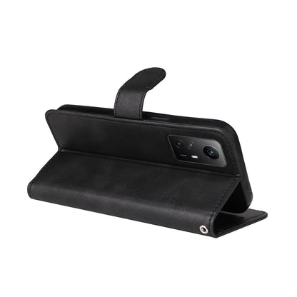 For Xiaomi Redmi Note 12S 4G Anti-Scratch PU Leather Wallet Cover Calf Texture Stand Case with Strap