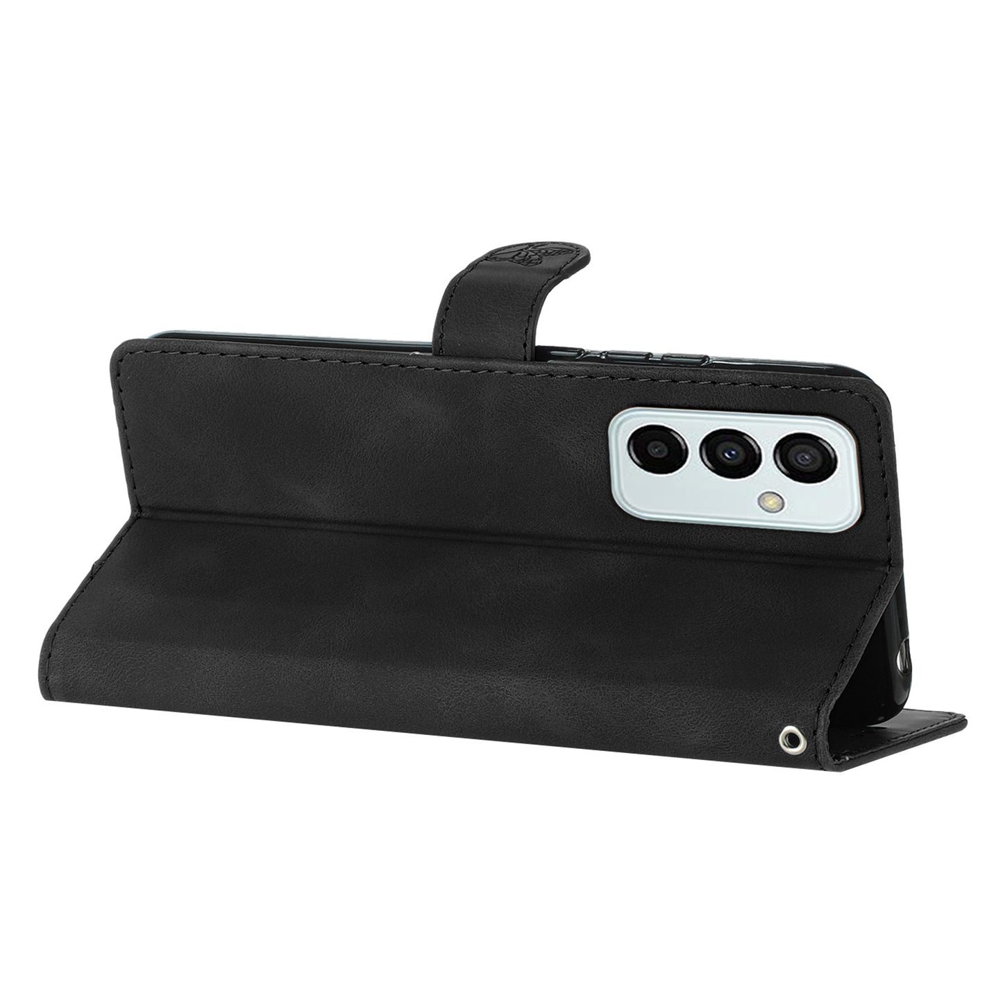 For Samsung Galaxy M52 5G Anti-drop Imprinted Flower Phone Case Wallet Stand Leather Cover