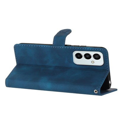 For Samsung Galaxy M52 5G Anti-drop Imprinted Flower Phone Case Wallet Stand Leather Cover