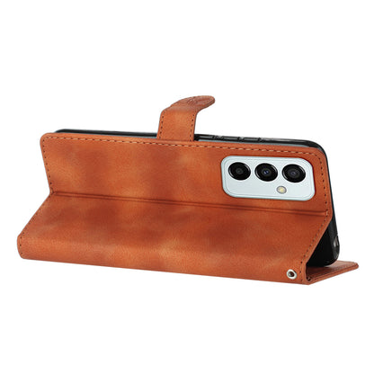 For Samsung Galaxy M52 5G Anti-drop Imprinted Flower Phone Case Wallet Stand Leather Cover