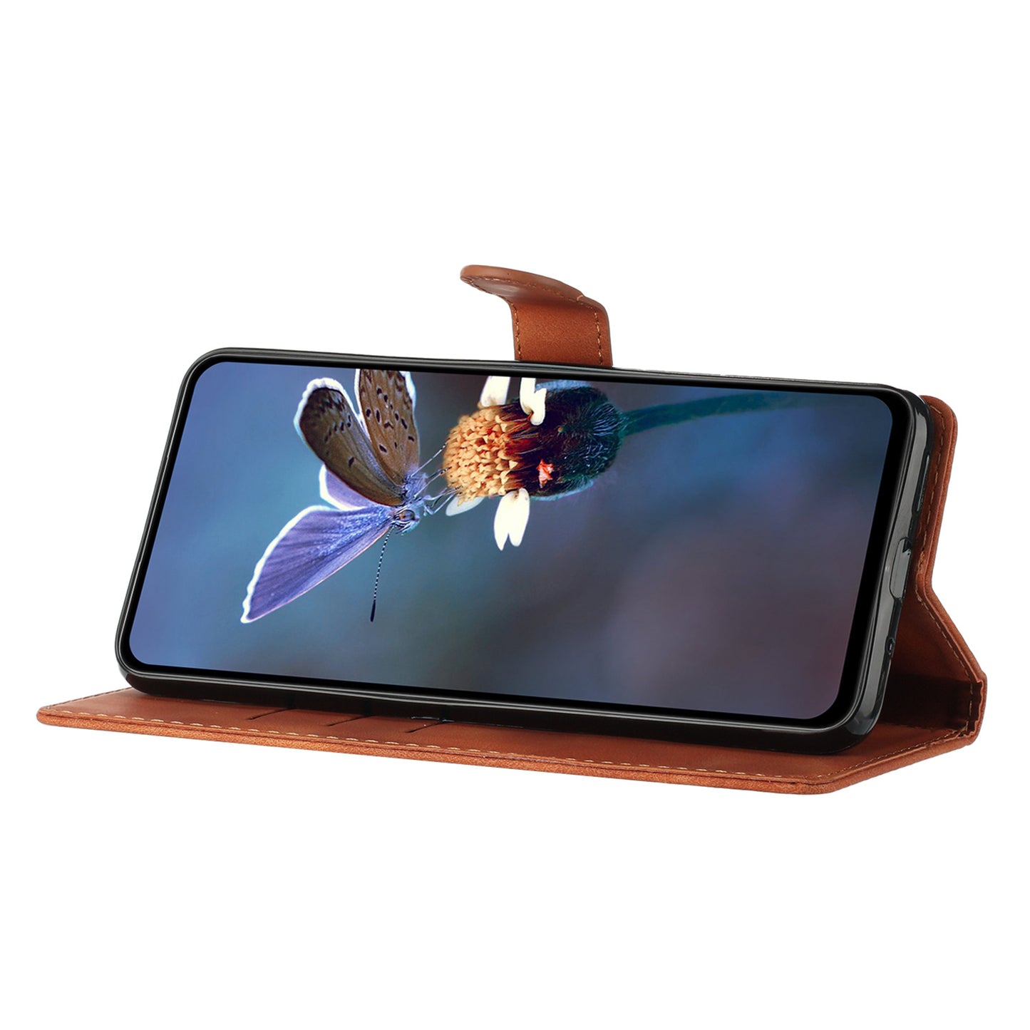 For Samsung Galaxy M52 5G Anti-drop Imprinted Flower Phone Case Wallet Stand Leather Cover