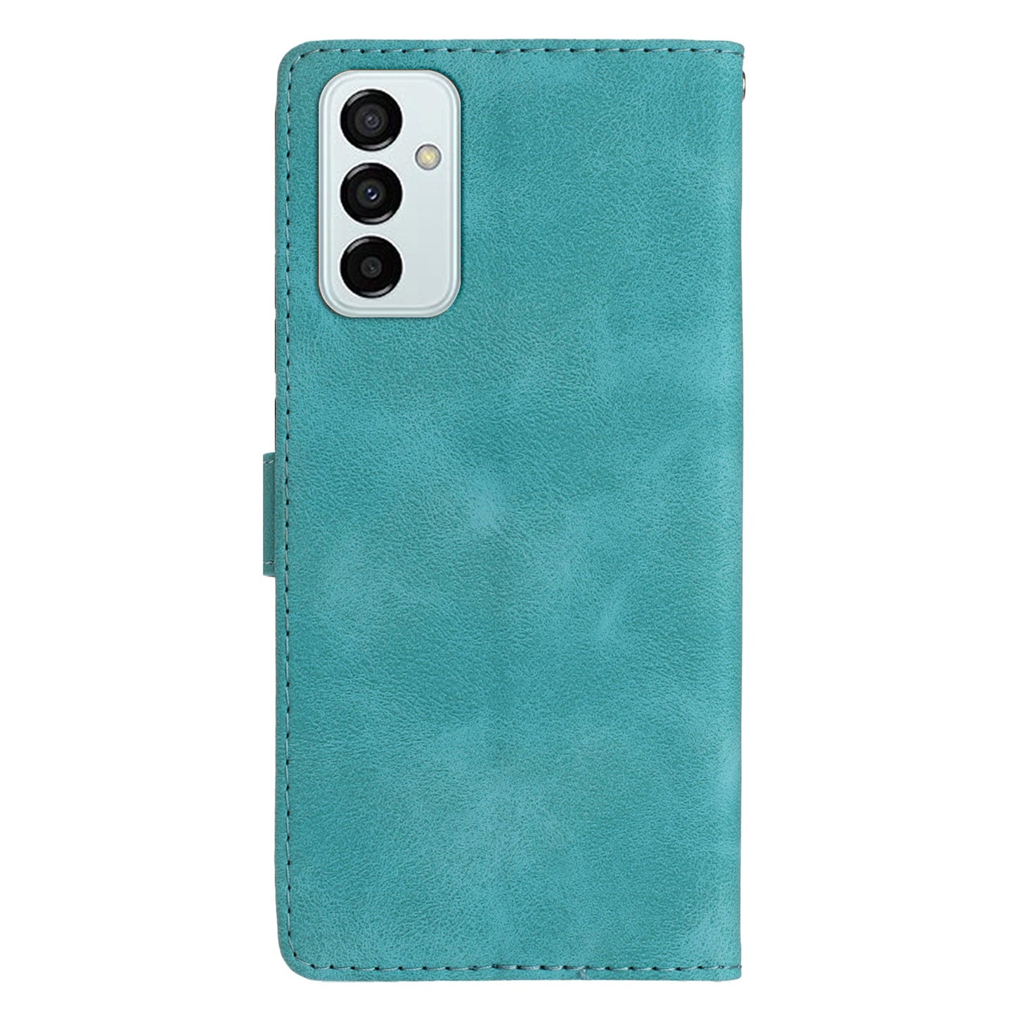 For Samsung Galaxy M52 5G Anti-drop Imprinted Flower Phone Case Wallet Stand Leather Cover