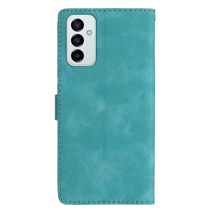 For Samsung Galaxy M52 5G Anti-drop Imprinted Flower Phone Case Wallet Stand Leather Cover