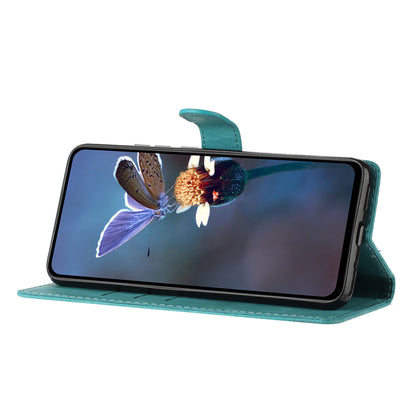 For Samsung Galaxy M52 5G Anti-drop Imprinted Flower Phone Case Wallet Stand Leather Cover