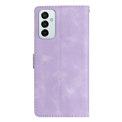 For Samsung Galaxy M52 5G Anti-drop Imprinted Flower Phone Case Wallet Stand Leather Cover