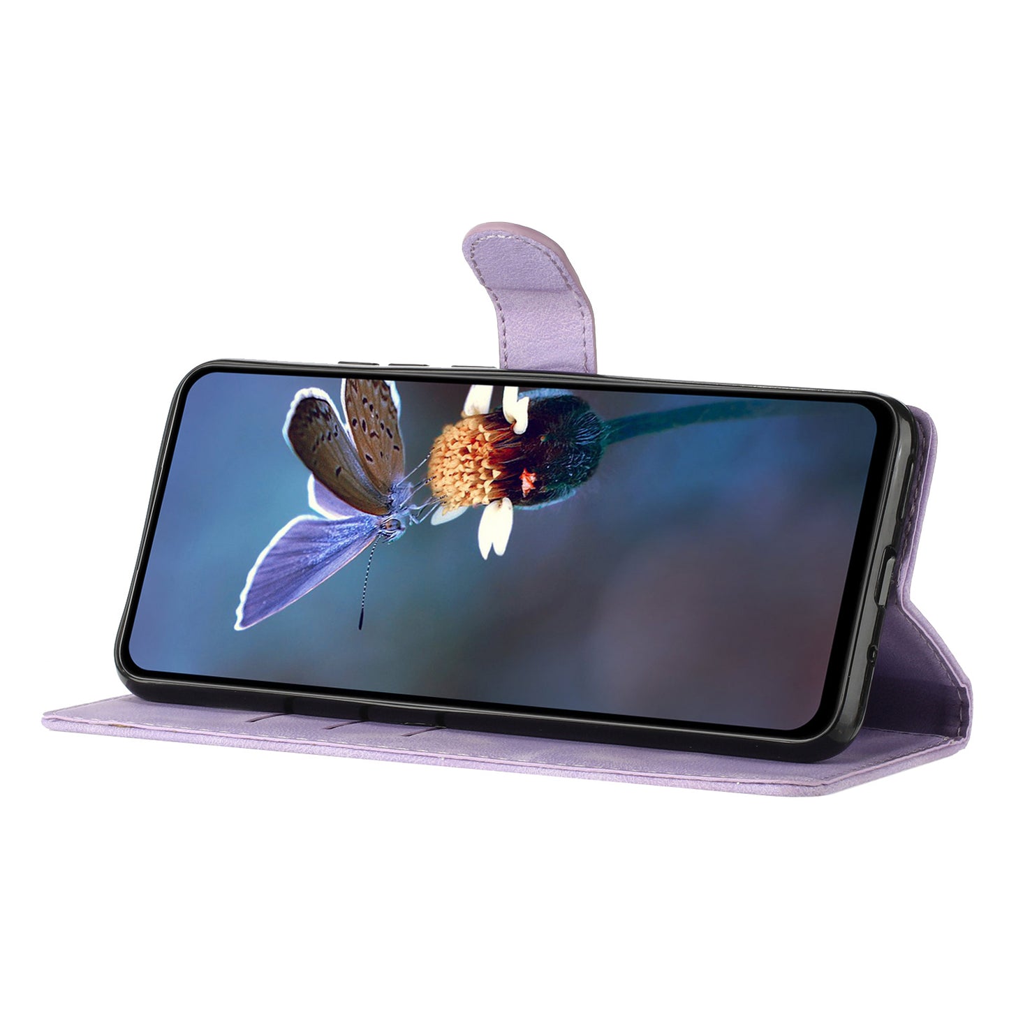 For Samsung Galaxy M52 5G Anti-drop Imprinted Flower Phone Case Wallet Stand Leather Cover