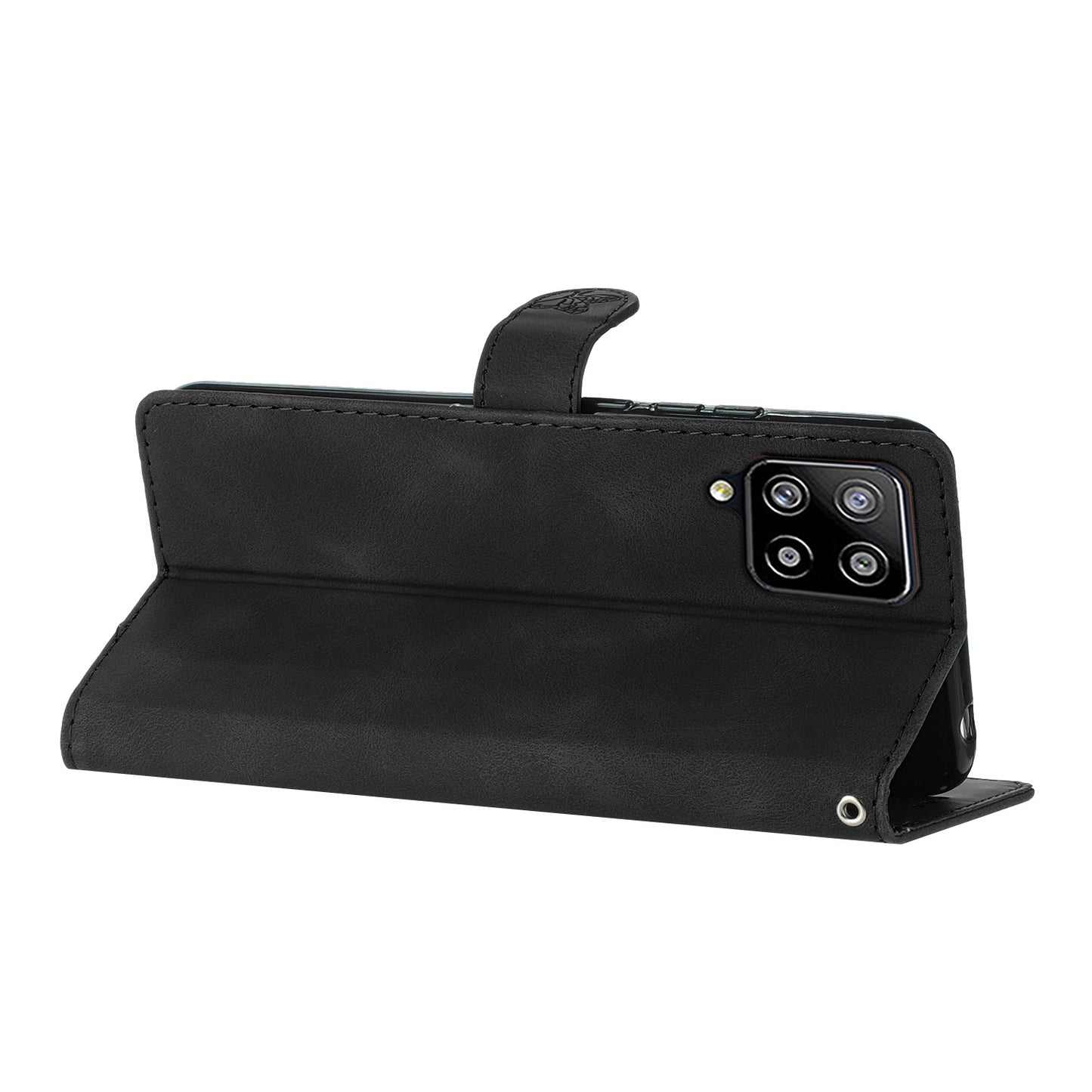 Leather Cellphone Cover for Samsung Galaxy M32 (Global Version) 4G Imprinted Flower Wallet Stand Phone Case