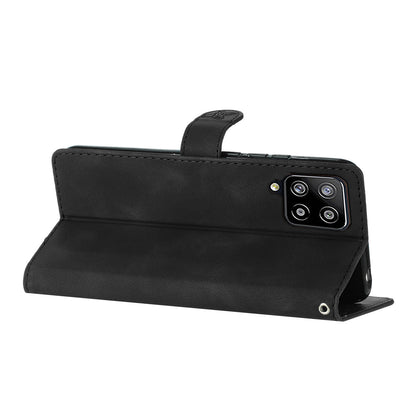 Leather Cellphone Cover for Samsung Galaxy M32 (Global Version) 4G Imprinted Flower Wallet Stand Phone Case