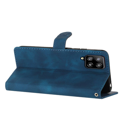 Leather Cellphone Cover for Samsung Galaxy M32 (Global Version) 4G Imprinted Flower Wallet Stand Phone Case