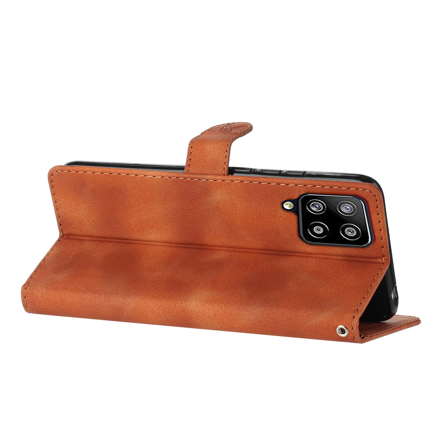 Leather Cellphone Cover for Samsung Galaxy M32 (Global Version) 4G Imprinted Flower Wallet Stand Phone Case