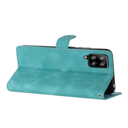 Leather Cellphone Cover for Samsung Galaxy M32 (Global Version) 4G Imprinted Flower Wallet Stand Phone Case