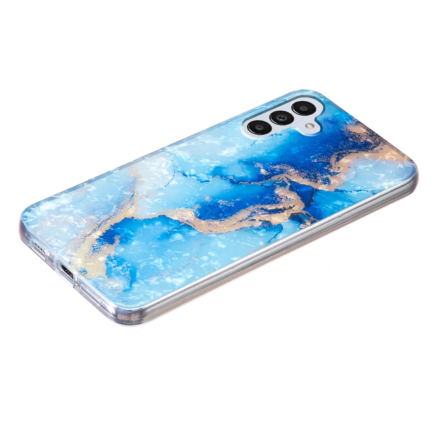 For Samsung Galaxy A04s 4G (164.7 x 76.7 x 9.1 mm) TPU Phone Case IMD Marble Flower Shell Pattern Cover