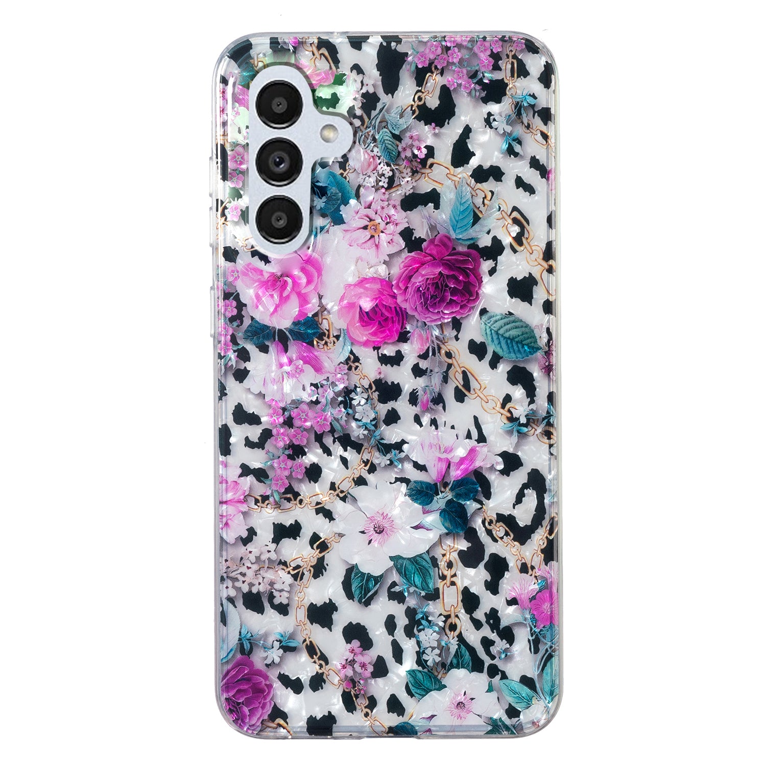 For Samsung Galaxy A04s 4G (164.7 x 76.7 x 9.1 mm) TPU Phone Case IMD Marble Flower Shell Pattern Cover
