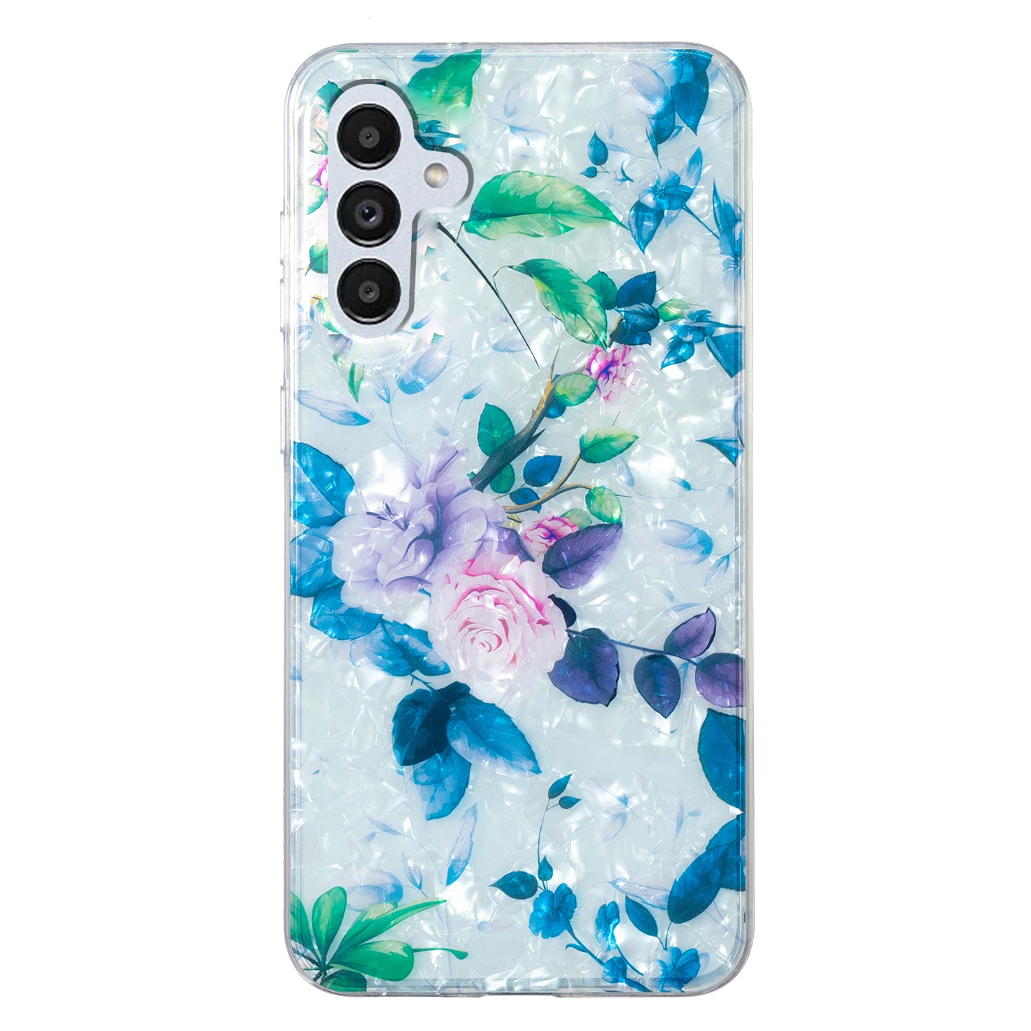 For Samsung Galaxy A04s 4G (164.7 x 76.7 x 9.1 mm) TPU Phone Case IMD Marble Flower Shell Pattern Cover