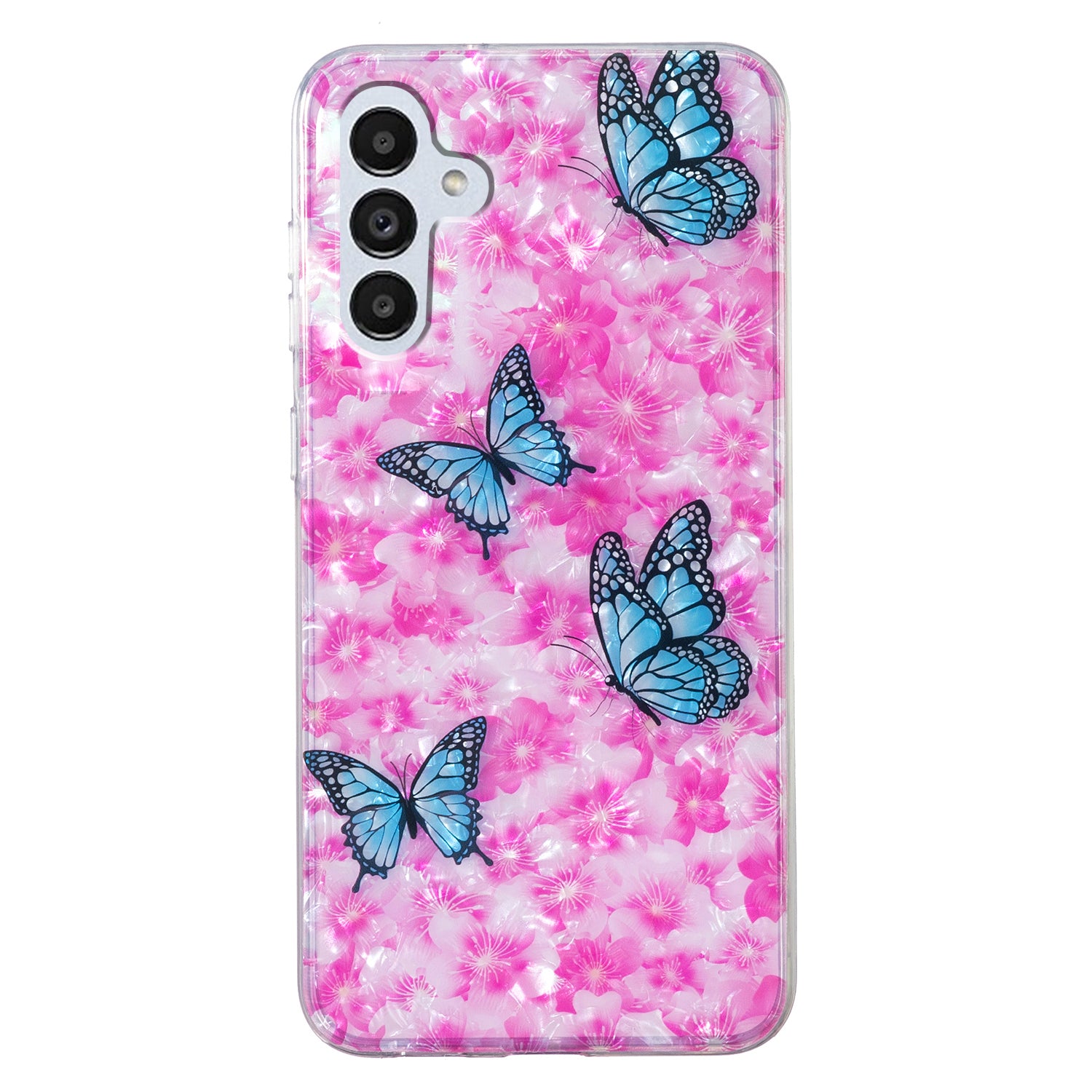 For Samsung Galaxy A04s 4G (164.7 x 76.7 x 9.1 mm) TPU Phone Case IMD Marble Flower Shell Pattern Cover