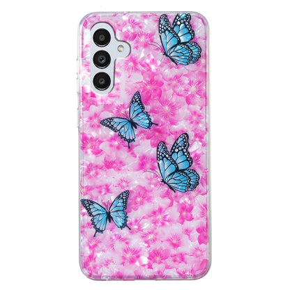 For Samsung Galaxy A04s 4G (164.7 x 76.7 x 9.1 mm) TPU Phone Case IMD Marble Flower Shell Pattern Cover