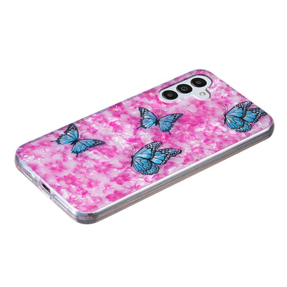 For Samsung Galaxy A04s 4G (164.7 x 76.7 x 9.1 mm) TPU Phone Case IMD Marble Flower Shell Pattern Cover