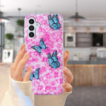 For Samsung Galaxy A04s 4G (164.7 x 76.7 x 9.1 mm) TPU Phone Case IMD Marble Flower Shell Pattern Cover