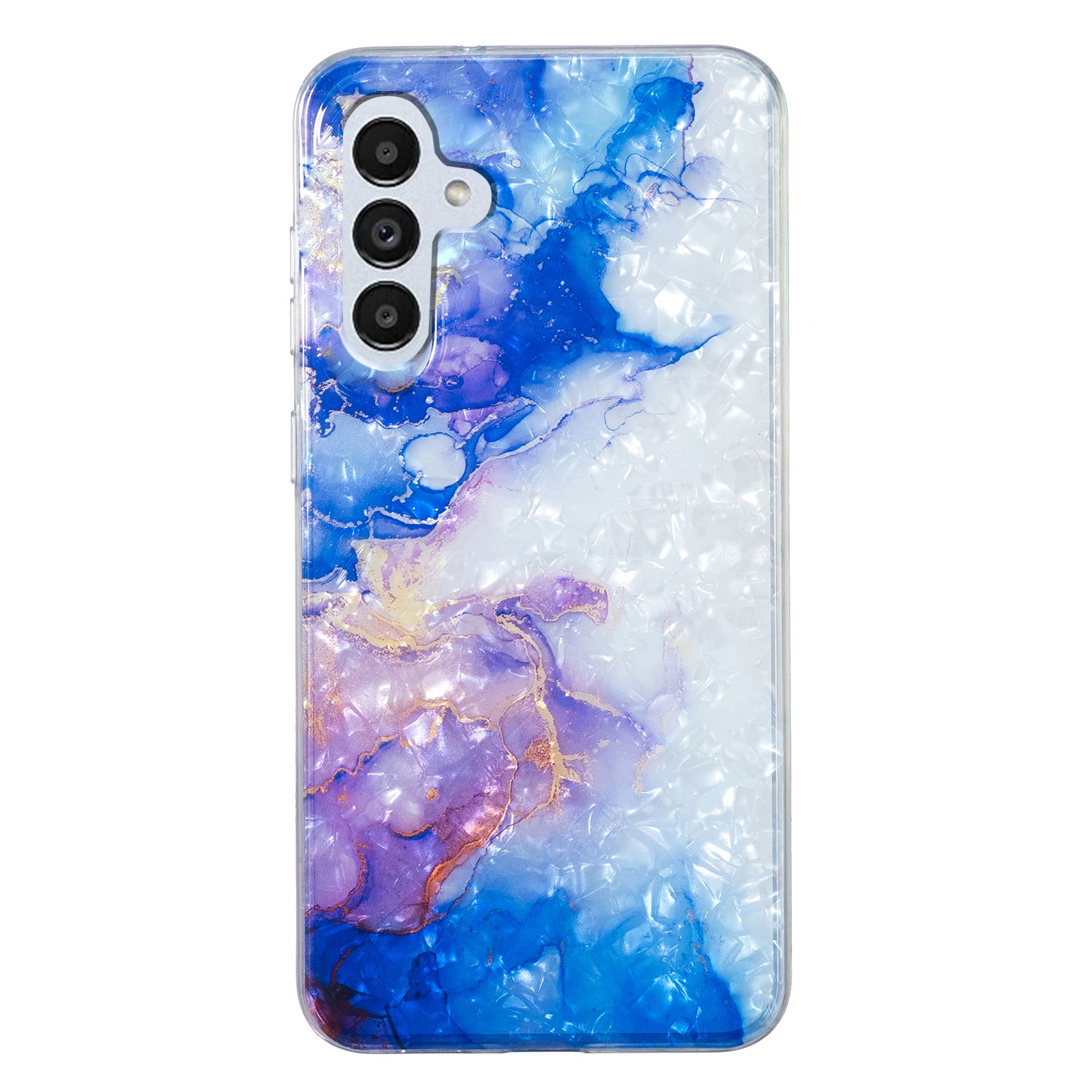 For Samsung Galaxy A04s 4G (164.7 x 76.7 x 9.1 mm) TPU Phone Case IMD Marble Flower Shell Pattern Cover