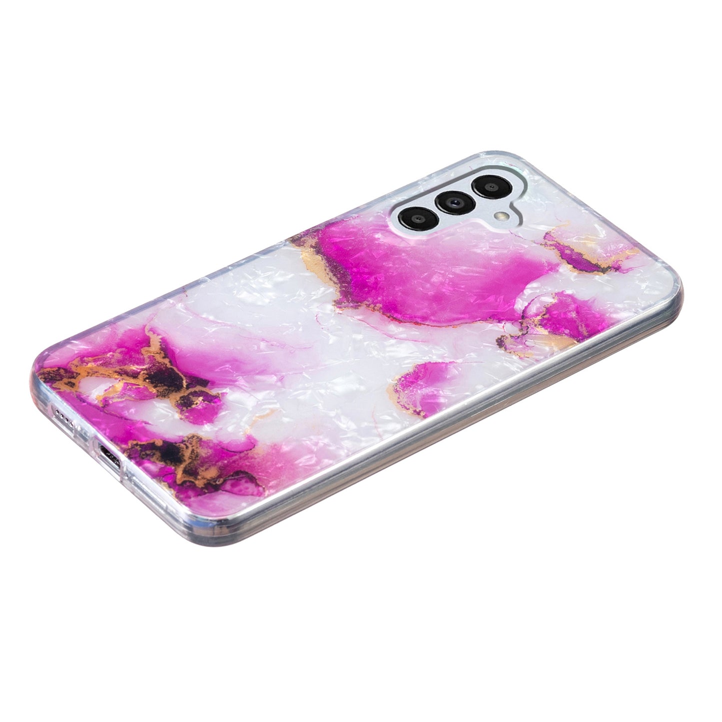 For Samsung Galaxy A04s 4G (164.7 x 76.7 x 9.1 mm) TPU Phone Case IMD Marble Flower Shell Pattern Cover