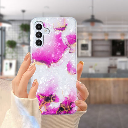 For Samsung Galaxy A04s 4G (164.7 x 76.7 x 9.1 mm) TPU Phone Case IMD Marble Flower Shell Pattern Cover