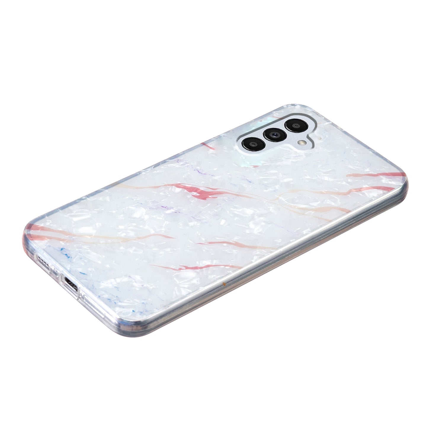 For Samsung Galaxy A04s 4G (164.7 x 76.7 x 9.1 mm) TPU Phone Case IMD Marble Flower Shell Pattern Cover