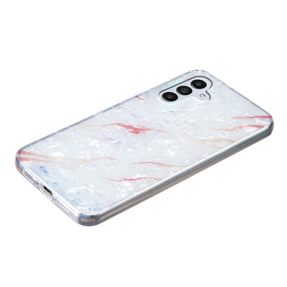 For Samsung Galaxy A04s 4G (164.7 x 76.7 x 9.1 mm) TPU Phone Case IMD Marble Flower Shell Pattern Cover