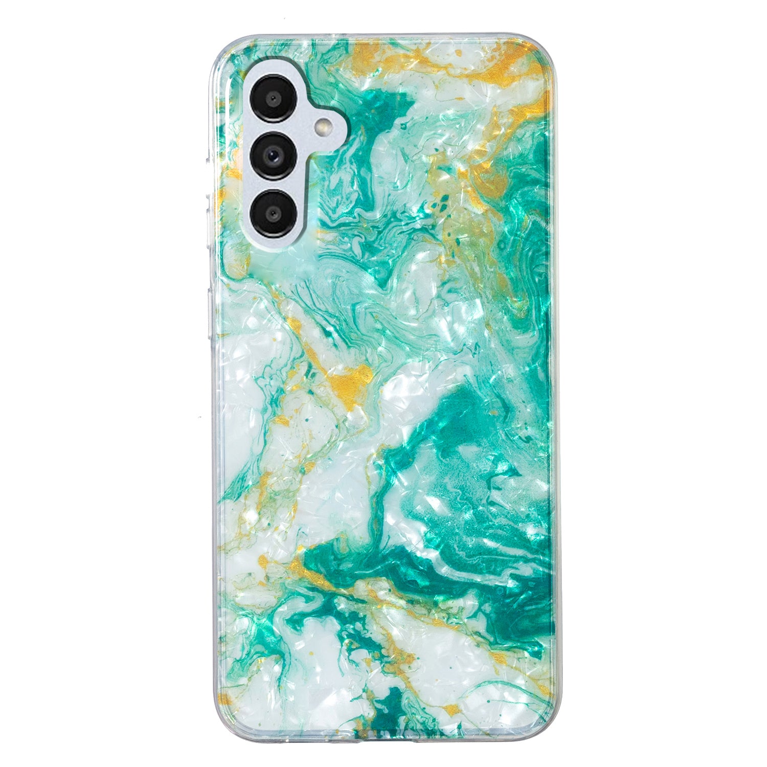 For Samsung Galaxy A04s 4G (164.7 x 76.7 x 9.1 mm) TPU Phone Case IMD Marble Flower Shell Pattern Cover