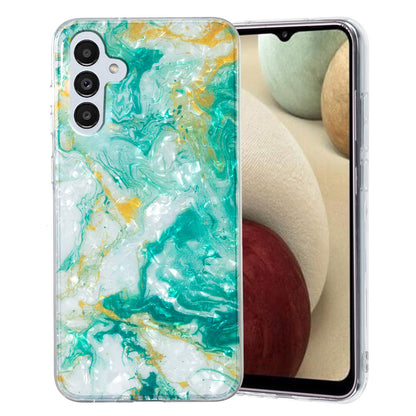 For Samsung Galaxy A04s 4G (164.7 x 76.7 x 9.1 mm) TPU Phone Case IMD Marble Flower Shell Pattern Cover
