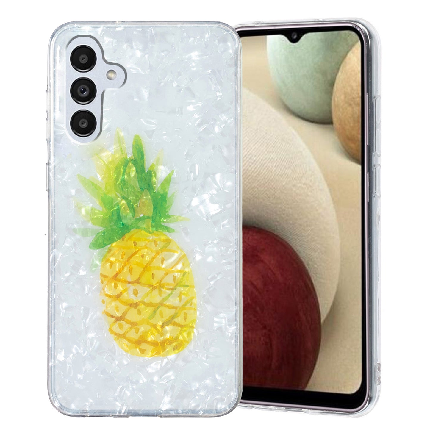 For Samsung Galaxy A04s 4G (164.7 x 76.7 x 9.1 mm) TPU Phone Case IMD Marble Flower Shell Pattern Cover