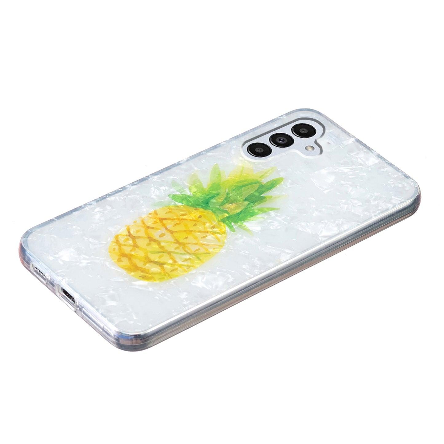 For Samsung Galaxy A04s 4G (164.7 x 76.7 x 9.1 mm) TPU Phone Case IMD Marble Flower Shell Pattern Cover