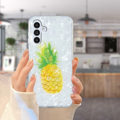 For Samsung Galaxy A04s 4G (164.7 x 76.7 x 9.1 mm) TPU Phone Case IMD Marble Flower Shell Pattern Cover
