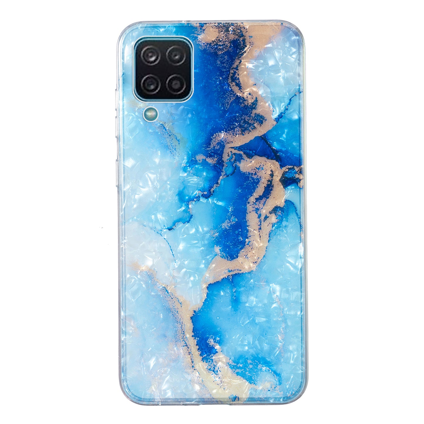 For Samsung Galaxy A12 IMD Design Soft TPU Phone Case Shell Pattern Marble Flower Cover