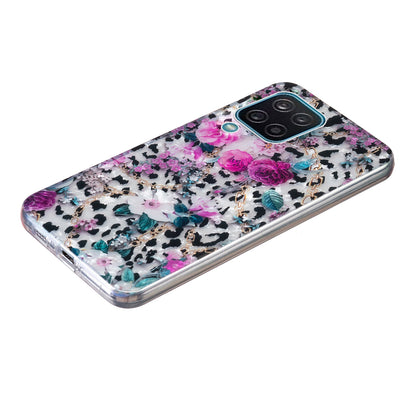 For Samsung Galaxy A12 IMD Design Soft TPU Phone Case Shell Pattern Marble Flower Cover