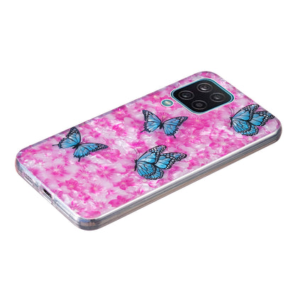 For Samsung Galaxy A12 IMD Design Soft TPU Phone Case Shell Pattern Marble Flower Cover