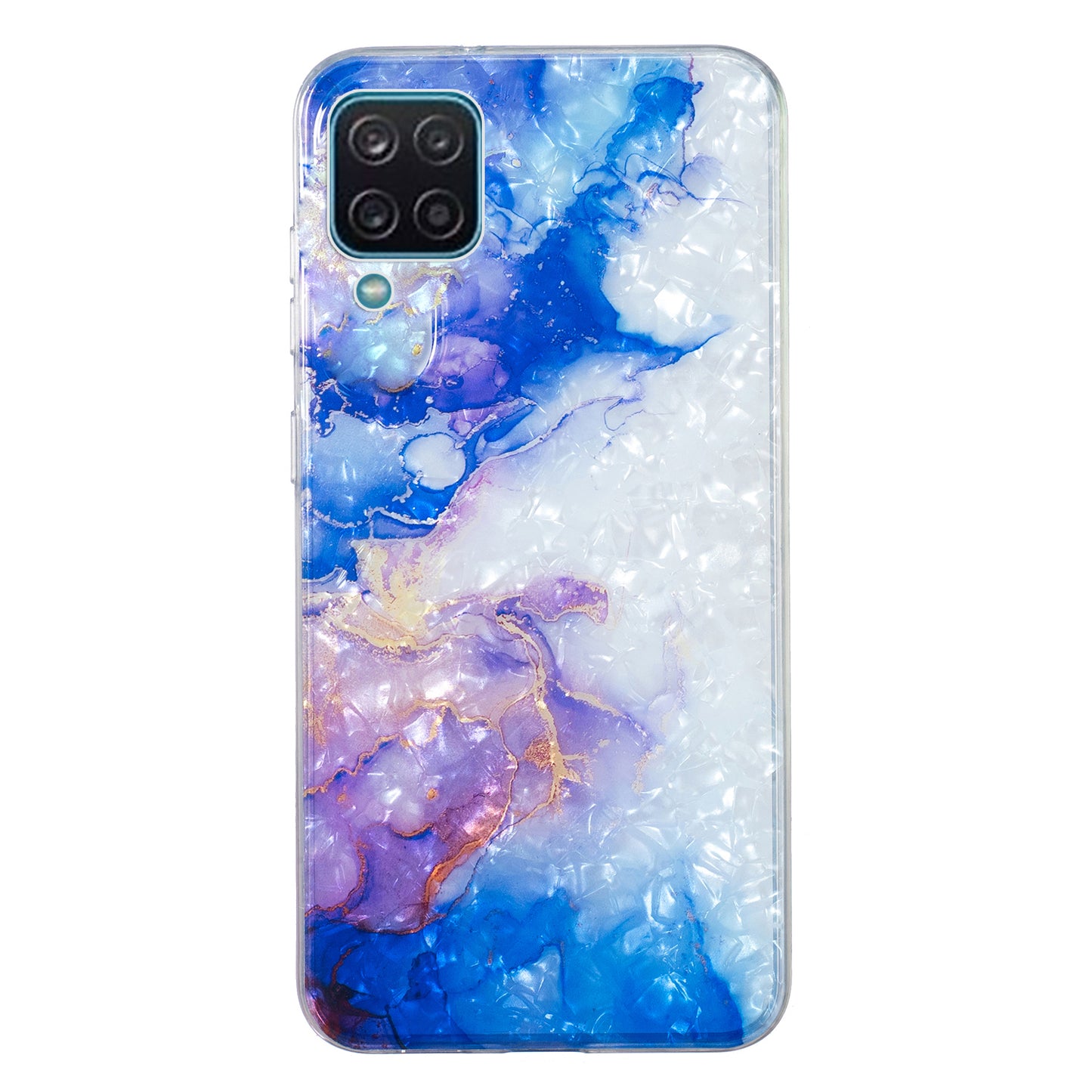 For Samsung Galaxy A12 IMD Design Soft TPU Phone Case Shell Pattern Marble Flower Cover
