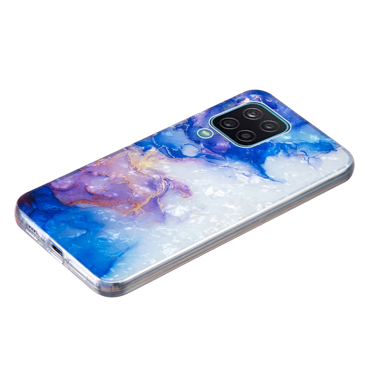 For Samsung Galaxy A12 IMD Design Soft TPU Phone Case Shell Pattern Marble Flower Cover