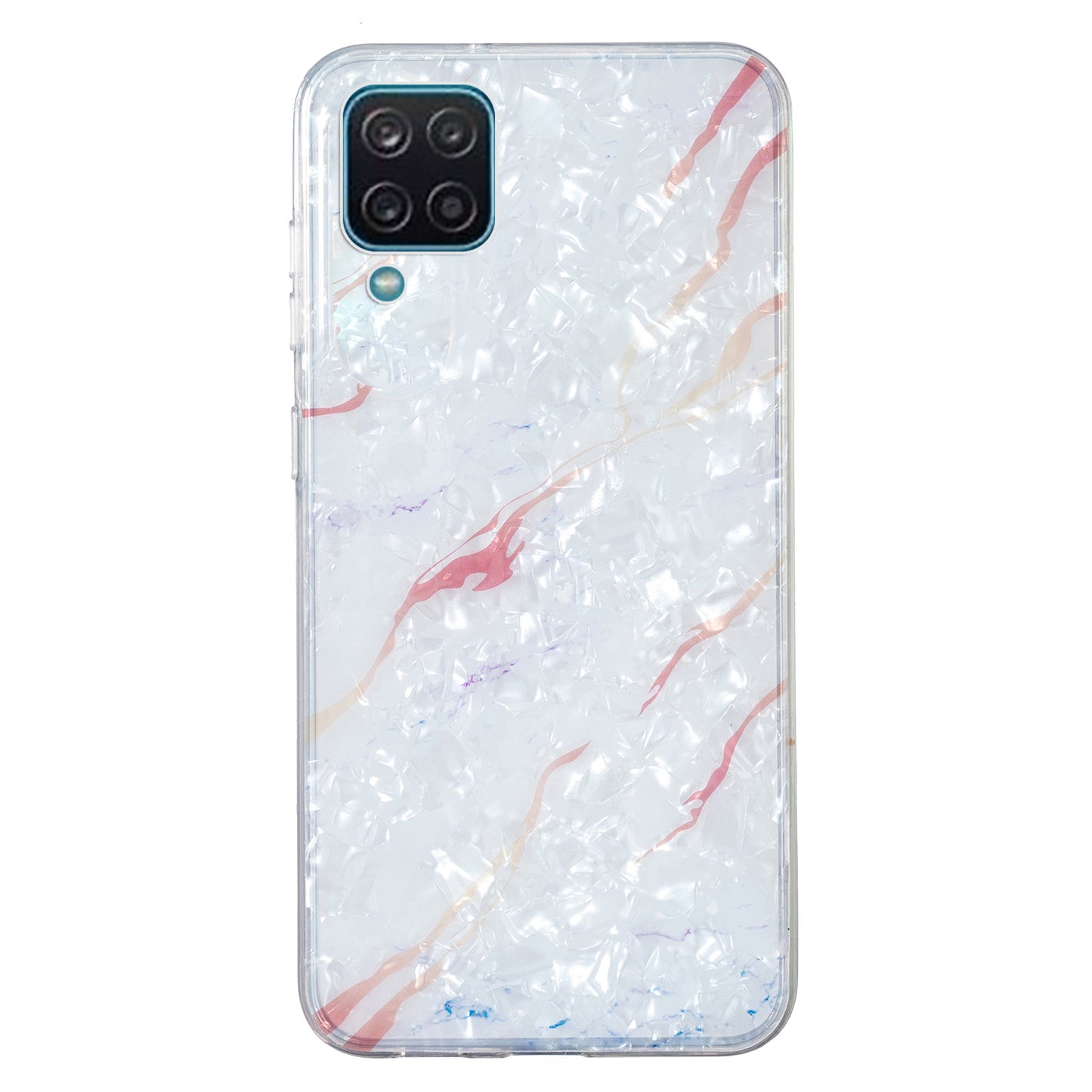 For Samsung Galaxy A12 IMD Design Soft TPU Phone Case Shell Pattern Marble Flower Cover