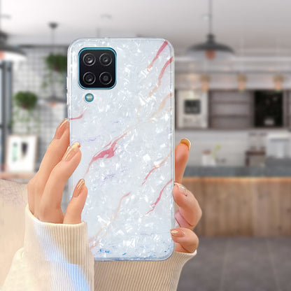 For Samsung Galaxy A12 IMD Design Soft TPU Phone Case Shell Pattern Marble Flower Cover