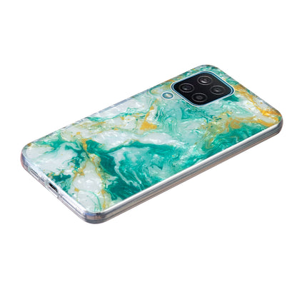 For Samsung Galaxy A12 IMD Design Soft TPU Phone Case Shell Pattern Marble Flower Cover