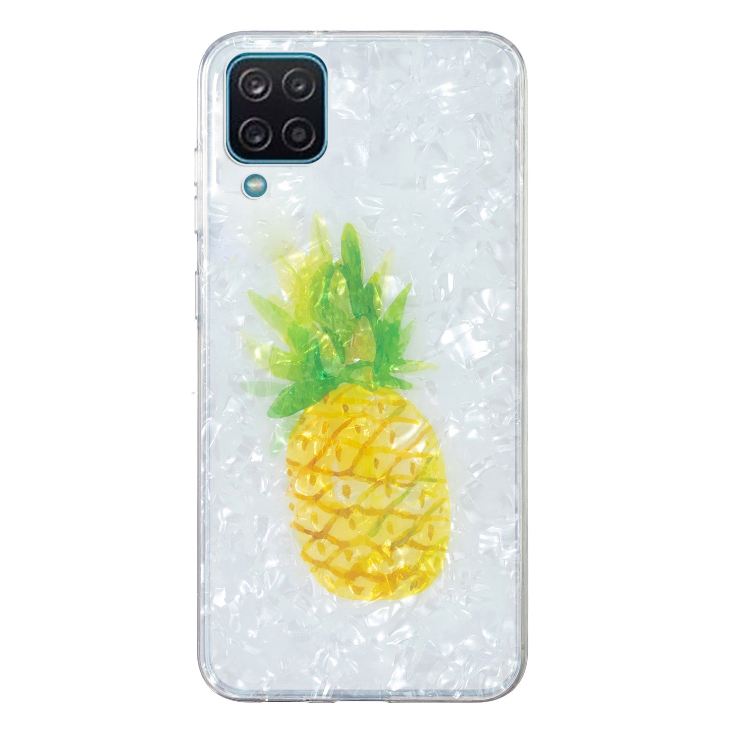 For Samsung Galaxy A12 IMD Design Soft TPU Phone Case Shell Pattern Marble Flower Cover