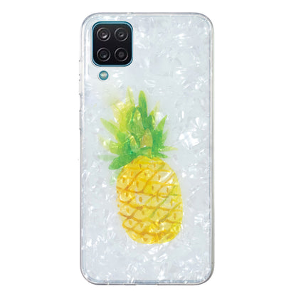 For Samsung Galaxy A12 IMD Design Soft TPU Phone Case Shell Pattern Marble Flower Cover